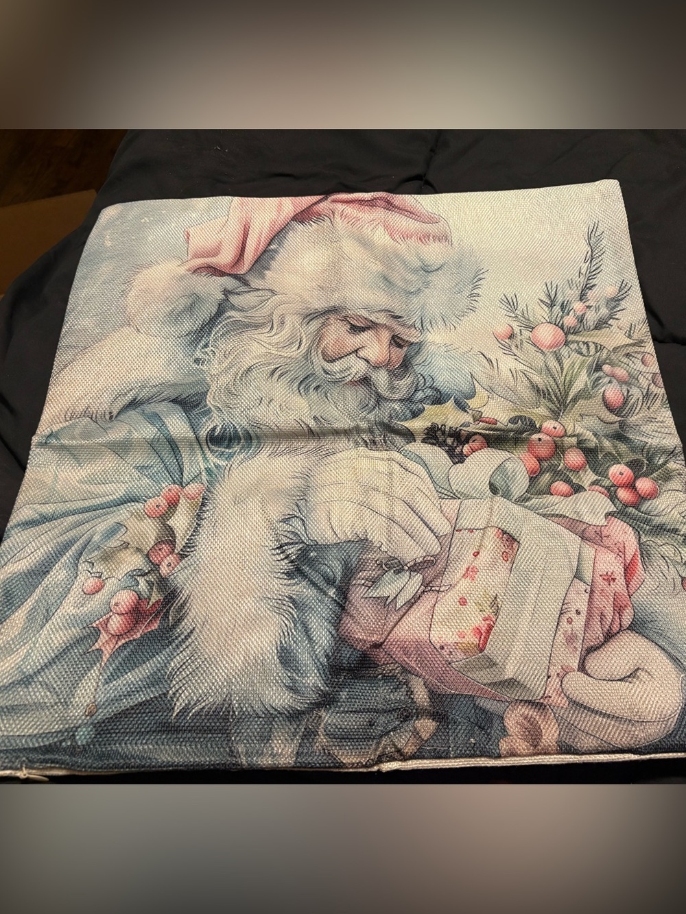 4 pack Festive Holiday Throw Pillow Covers in Soft Pink and White